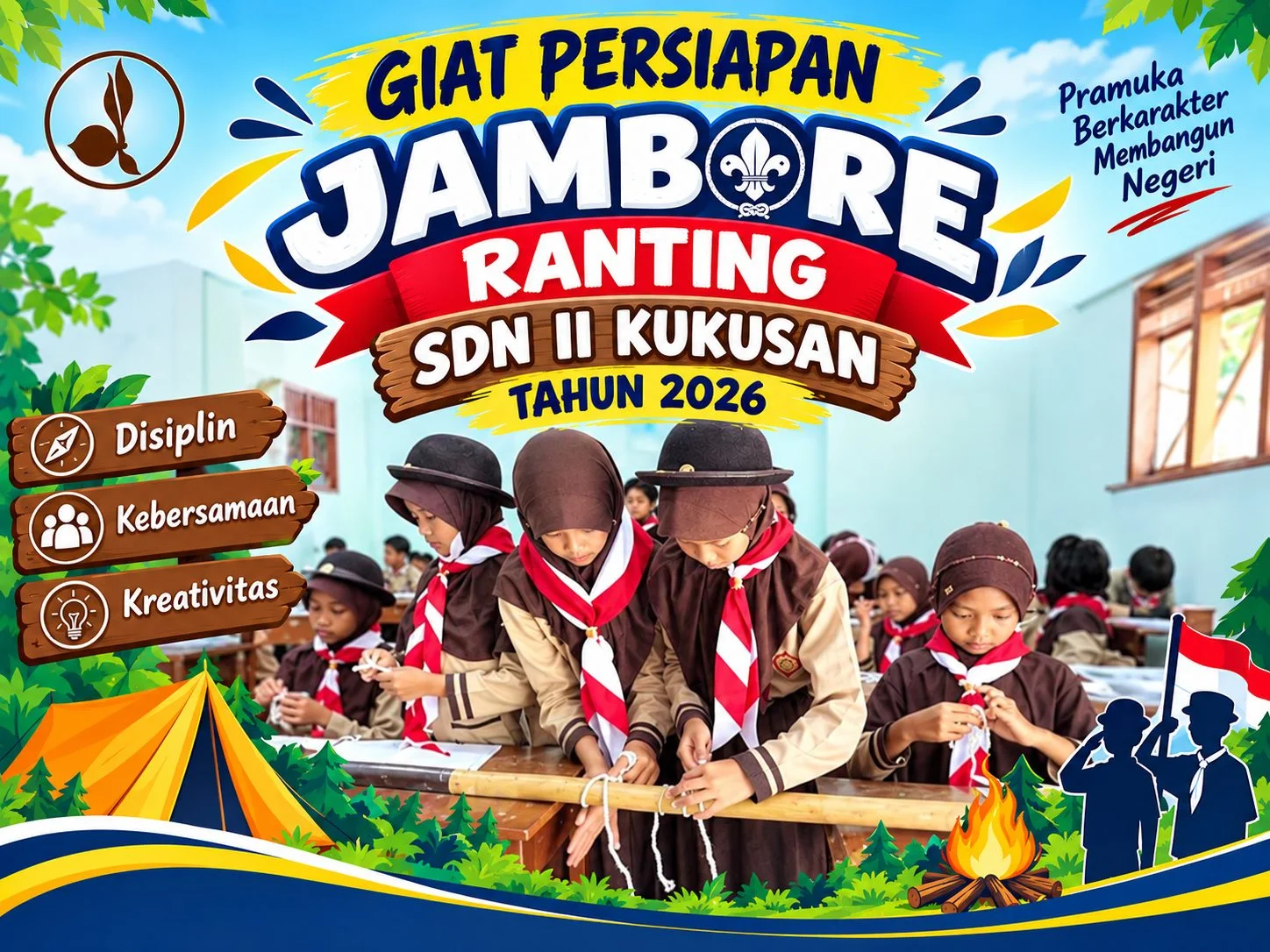Persiapan Siswa-Siswi SDN II Kukusan Menuju Jambore Ranting Tingkat Kecamatan Tahun 2026